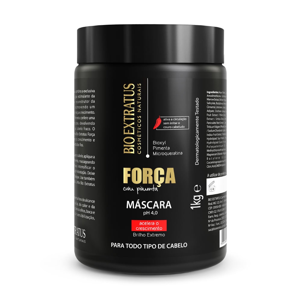 Máscara de Hidratação Força com Pimenta Bio Extratus 1Kg Crescimento