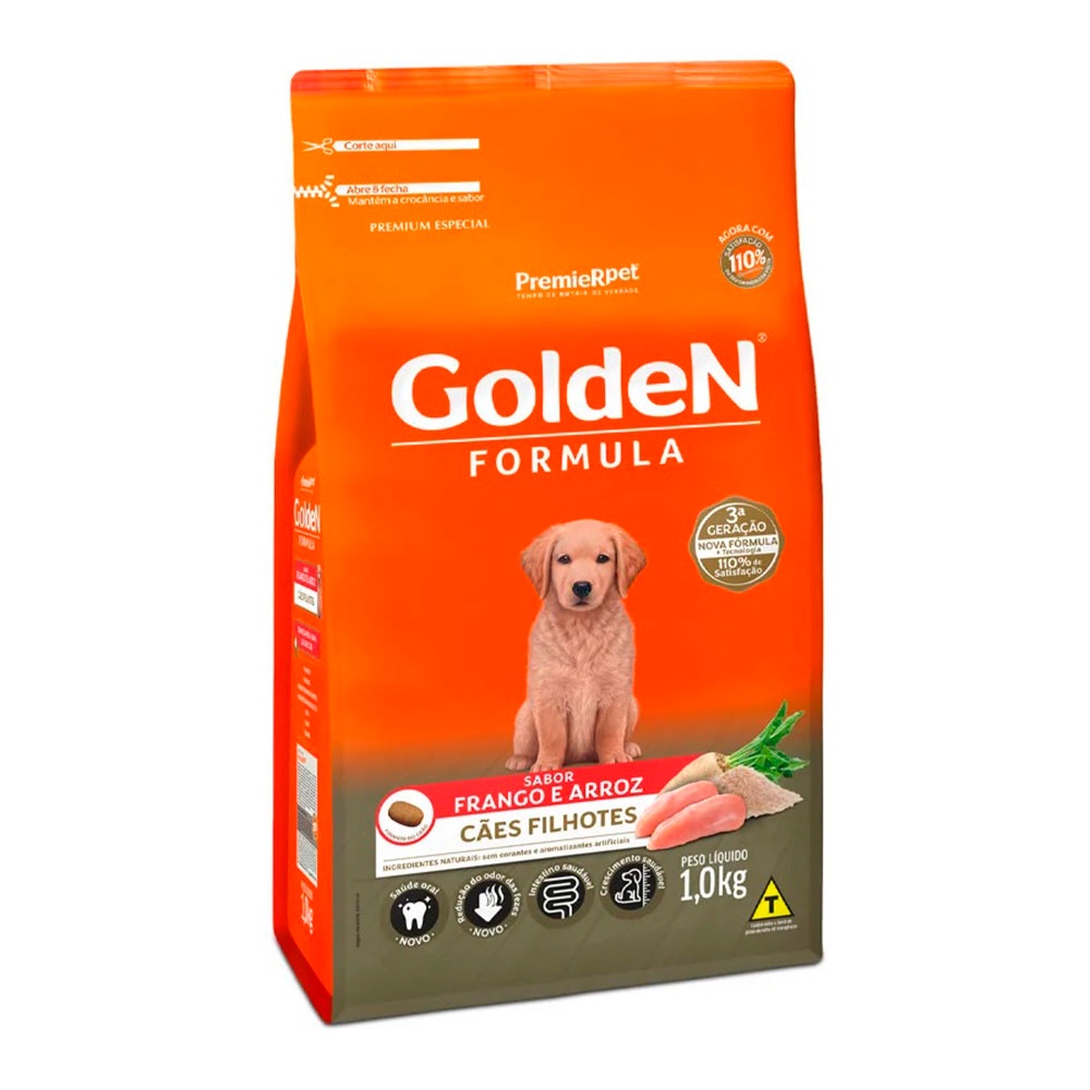 Ração Golden Fórmula Cães Filhotes Frango 1Kg