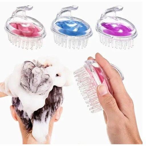 Escova Com Dentes De Silicone Para Cabelos e Massagem Corporal