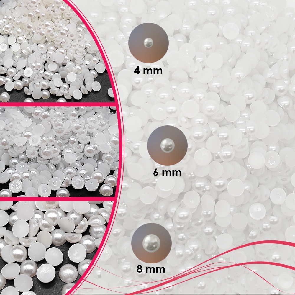 Kit 3.750 Meia Perola 4mm 6mm 8mm Artesanato ABS Promoção Atacado em Oferta na Shopee