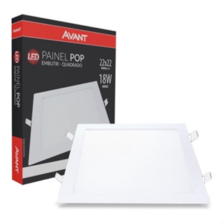 Painel Plafon Led Luminária Embutir Quadrado 6w 12w 18w 24w 6500K 4000K 3000K Avant em Oferta na Shopee