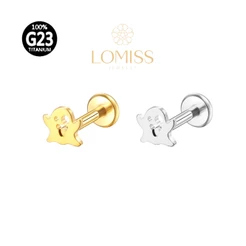 Piercing Hélix Tragus Conch Boca-Medusa Labret Titânio G23 PVD Fantasminha Lomiss piercing