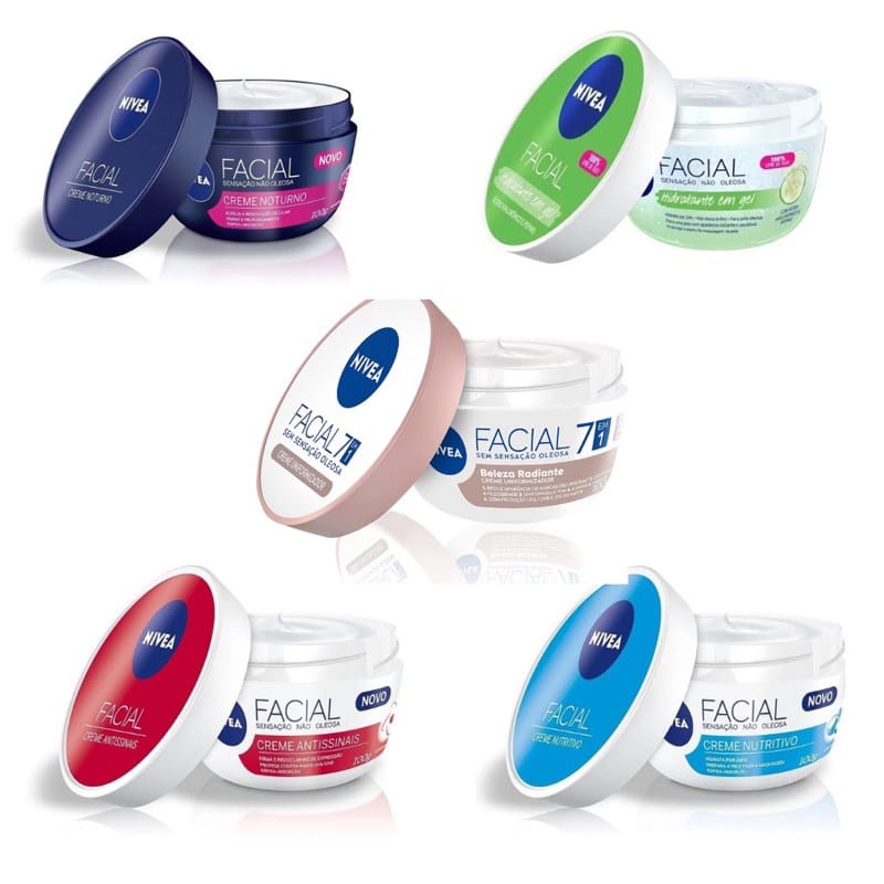 Creme Facial NIVEA 100g - Antissinais - Nutritivo - Noturno - Gel Fresh - Pele Negra