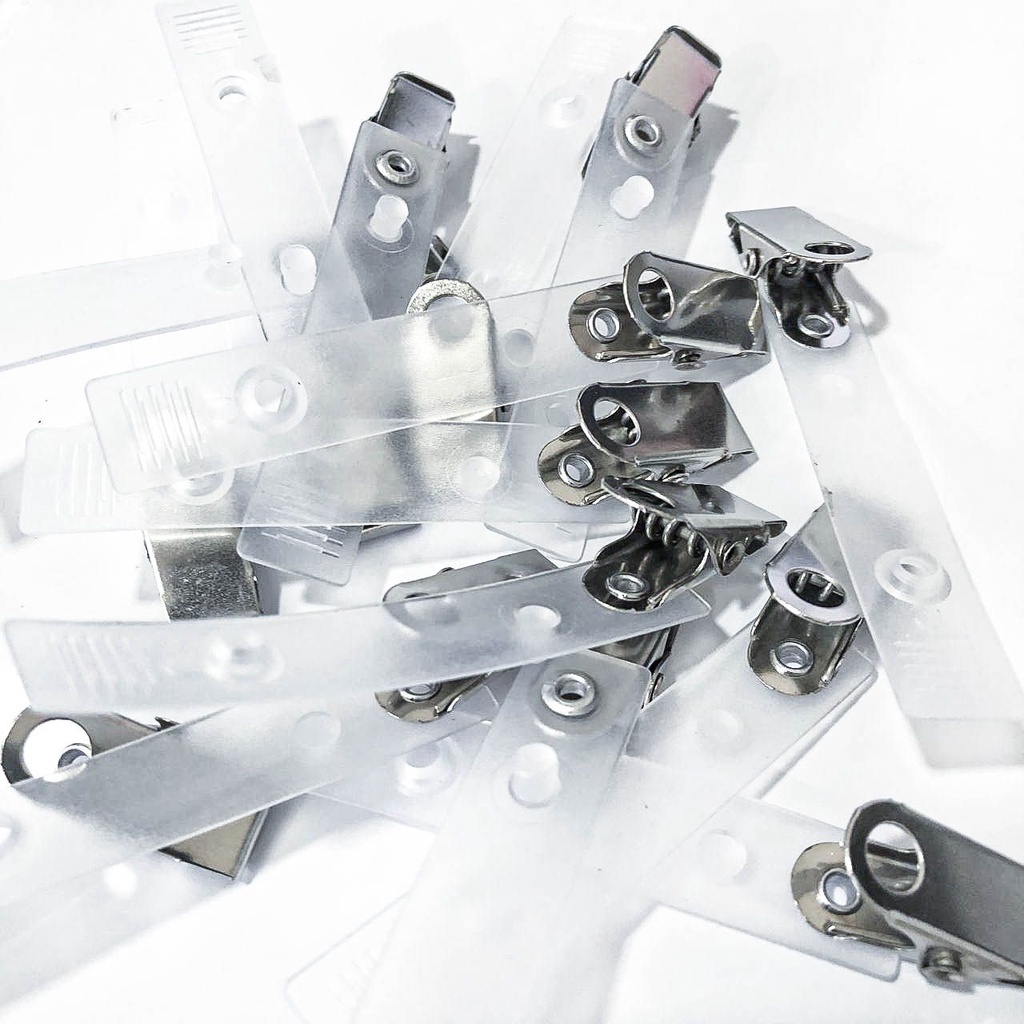 100 Unidades Presilha Jacaré Clip Fita Leitosa Crachá