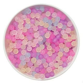 Miçanga Plásticas Tons de Rosa e Lilás Mix 8mm - Pacote com 100 Unidades