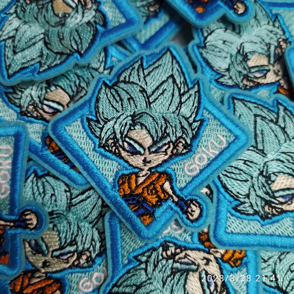 patch bordado goku  chibi goku super sayajin blue termocolante