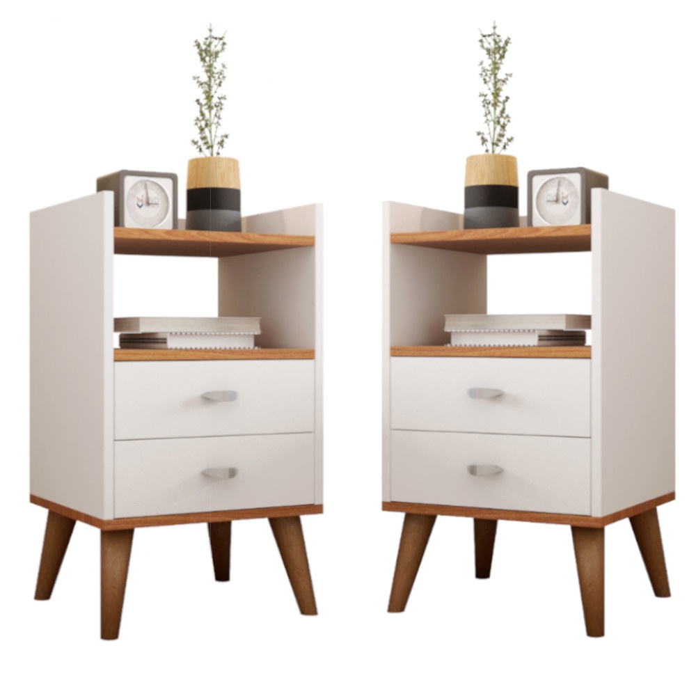 Kit 2 Mesa de Cabeceira Retro Criado Com Gavetas Várias Cores em Oferta na Shopee