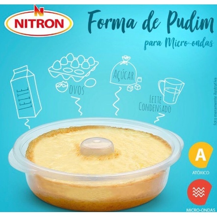 Forma Plástica Transparente 1,900ml  P/Micro-ondas Faça Pudim/Bolo/Manjar Nitron Ref:020