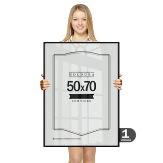 Quadro Moldura 50x70 Caixa Alta Grande Com Vidro ou Acetato Certificado Caixa Alta em Oferta na Shopee