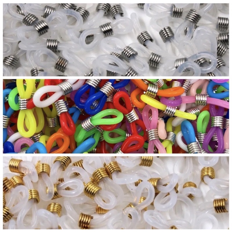 Mola e Borracha Para Cordinha De Óculos - 40 Unidades Elásticos + 40 Unidades Molas