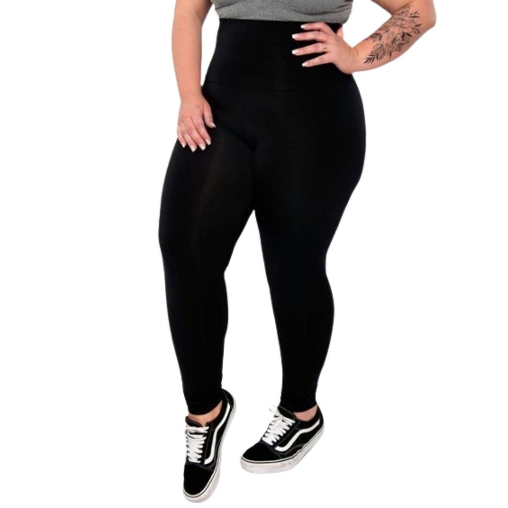 Kit 2 Calças Legging Plus Size Suplex Cintura Alta G1 G2 G3 em Oferta na Shopee