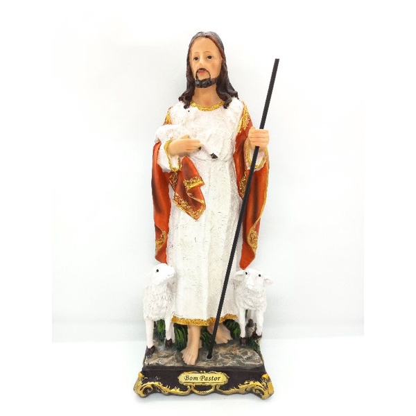 Imagem Jesus Bom Pastor 30cm Resina Importada