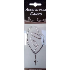 Adesivo Nossa Senhora Do Silêncio 6x13cm Alto-relevo Prata