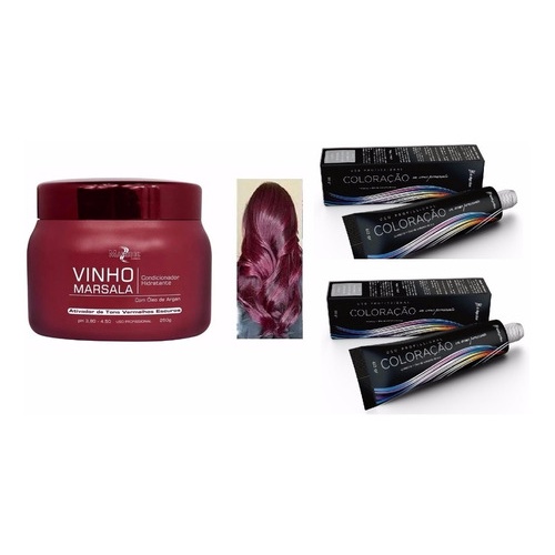 Marsala Kit 2 Tintas + 1 Matizador 250g Mairibel Hidraty