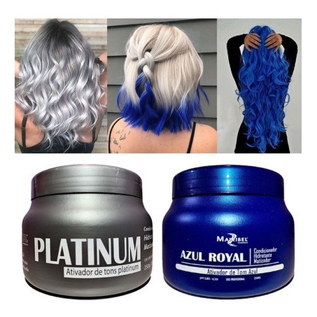 Kit Mascara Matizadora Platinum E Azul Royal Mairibel 250g