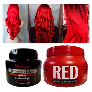 Kit Pó Descolore E Colore E Máscara Tonalizante 250g Cor Red Mairibel/hidraty