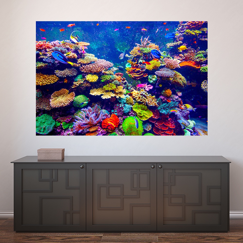 Painel Adesivo Decorativo de Parede Fundo do Mar Natureza Sala Casa Quarto - 684pn