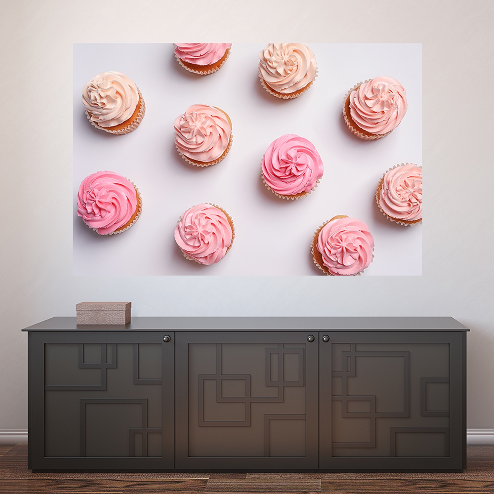 Painel Adesivo Decorativo de Parede Cupcakes Confeitaria Doceria Cozinha Casa - 1165pn