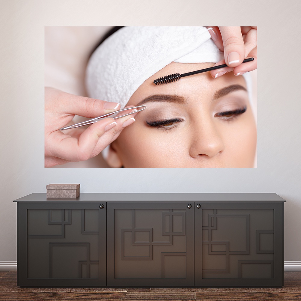 Painel Adesivo Decorativo de Parede Design de Sobrancelhas Salão de Beleza  - 984pn