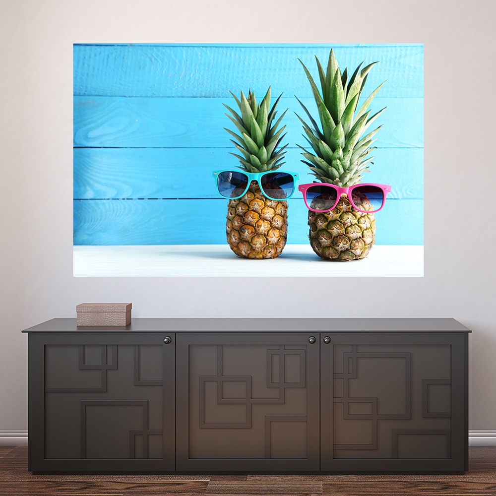 Painel Adesivo Decorativo de Parede Abacaxi Frutas Cozinha Casa Sala Quarto - 766pn