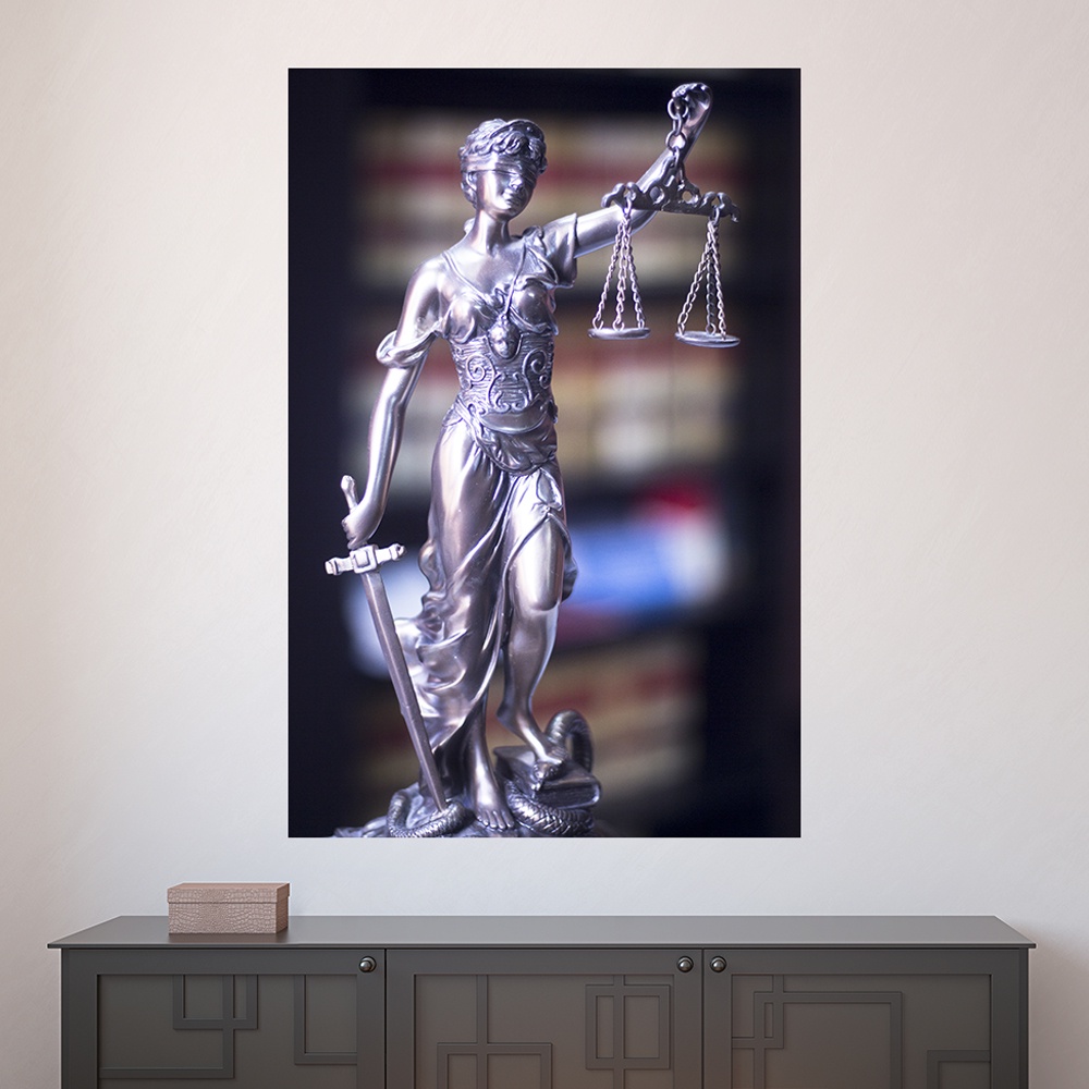 Painel Adesivo Decorativo de Parede Estátua Deusa da Justiça Direito Advogado Advogada Advocacia Profissões -  1545pn
