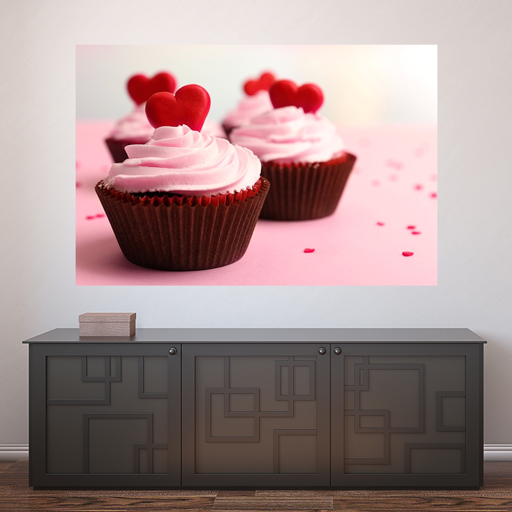 Painel Adesivo Decorativo de Parede Cupcakes Confeitaria Doceria Cozinha Casa - 610pn