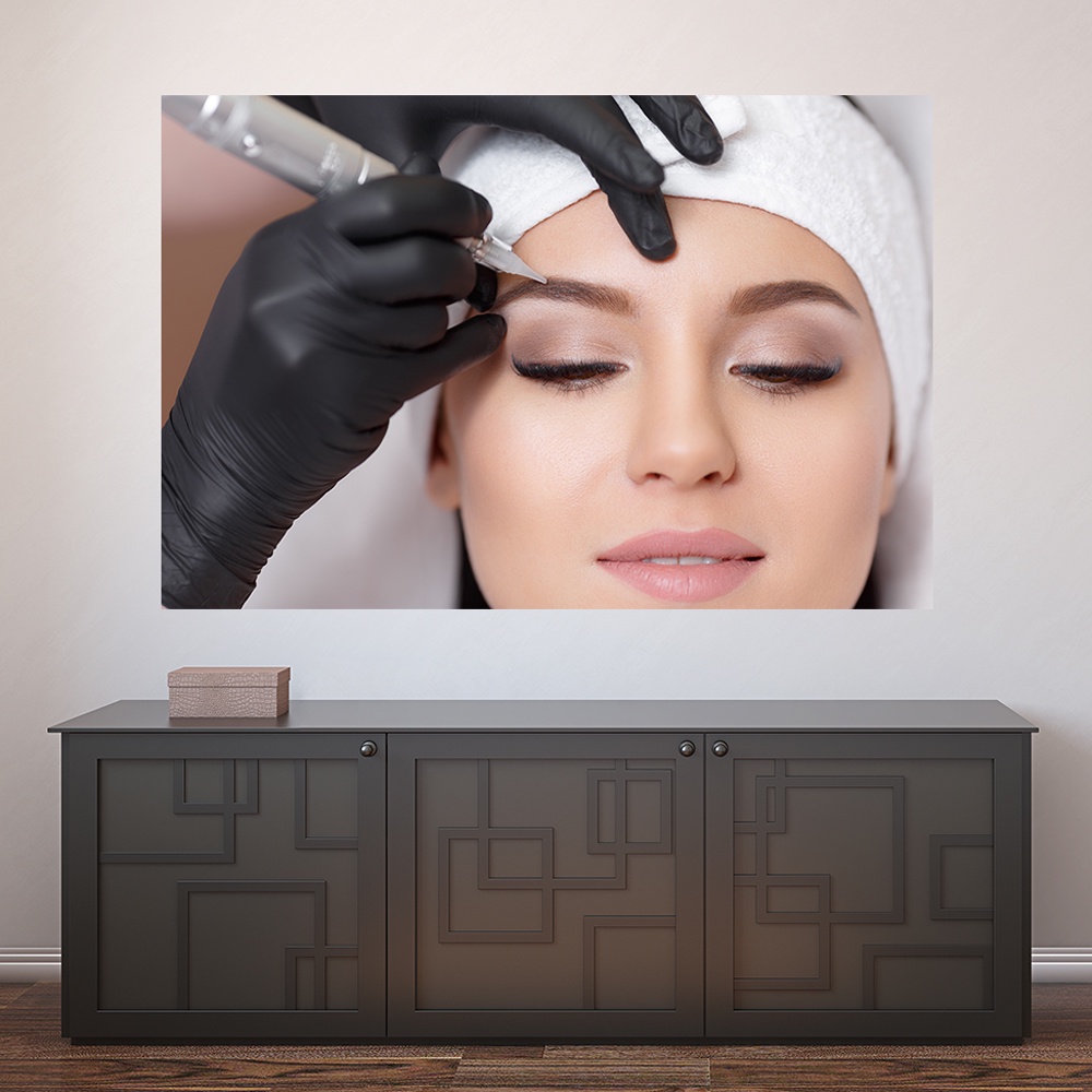Painel Adesivo Decorativo de Parede Design de Sobrancelhas Salão de Beleza  - 983pn