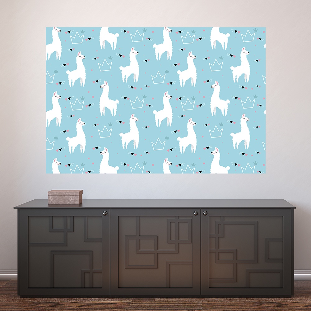 Painel Adesivo Decorativo de Parede Lhama Infantil Quarto Criança Infantil Jovem Menino Menina Casa Sala Quarto - 1369pn