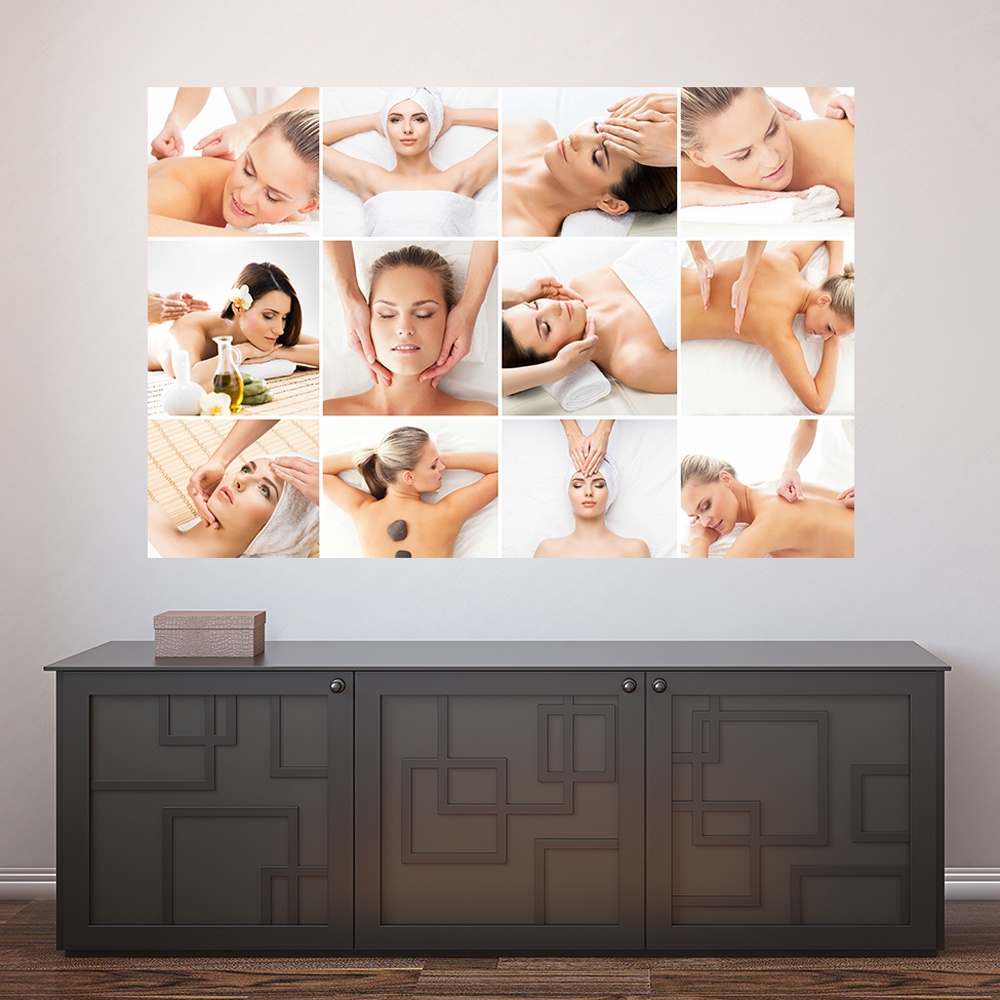 Painel Adesivo Decorativo de Parede Spa Massagem Estética Salão de Beleza - 1158pn em Oferta na Shopee