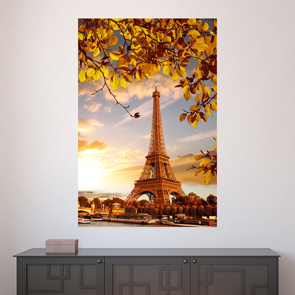 Painel Adesivo Decorativo de Parede Torre Eiffel Paris Mundo Casa Sala Quarto - 1570pn