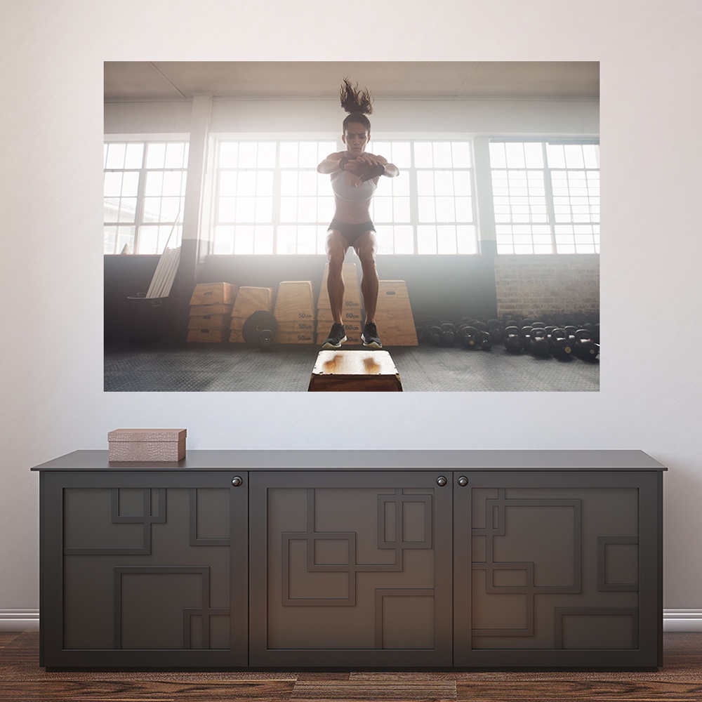 Painel Adesivo Decorativo de Parede Fitness Academia Musculação Ginástica - 792pn