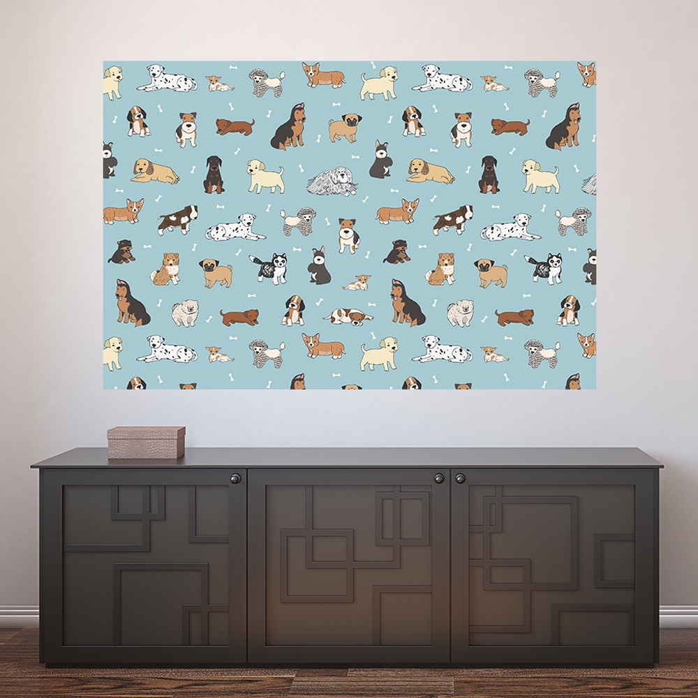 Painel Adesivo Decorativo de Parede Cachorro Pet Shop Veterinário Animais Casa Sala Quarto - 1348pn