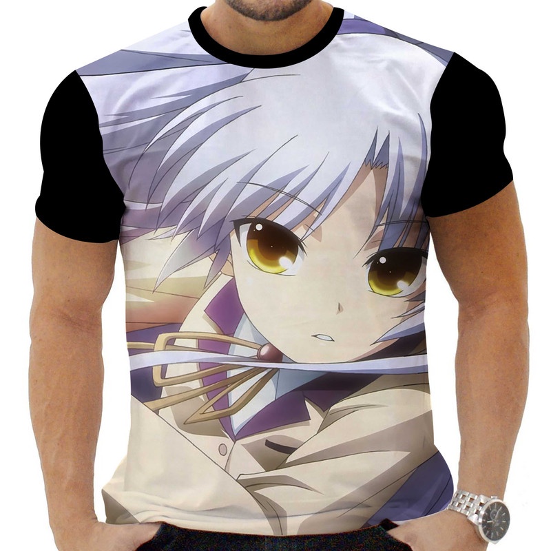 Camiseta Camisa Personalizada Anime Angel Beats Hd 04_x000D_