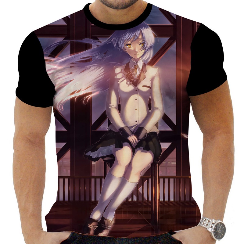 Camiseta Camisa Personalizada Anime Angel Beats Hd 05_x000D_