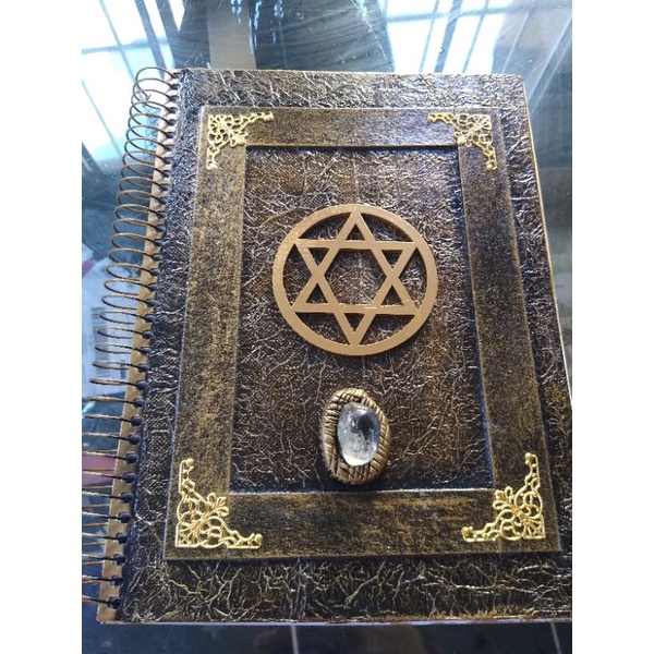 Grimorio Com Pauta Estrela Davi Hexagrama Salomão Caderno Místico 200 Folhas