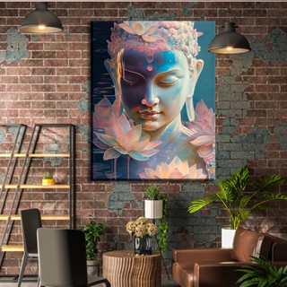Quadro de Parede Buda Elegante Meditação Zen quarto sala hall tela grande Com Borda