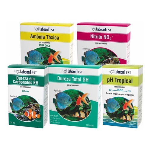 Kit Alcon Labcon Testes Amônia agua doce, Nitrito Gh , Kh E Ph