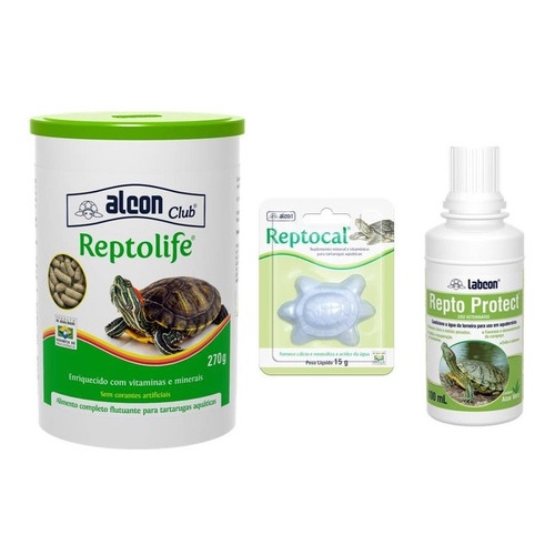 Kit Alcon Reptolife 270g + Reptocal 15g + Reptoprotect 100ml