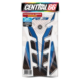 Tankpad Adesivo Moto Yamaha R3 Branco Azul Protetor de Tanque Resinado Auto Relevo Emborrachado Automotivo