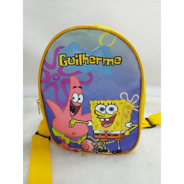 15 Mochilinha personalizada Aniversario Nylon Lembrancinhas Festa, bob esponja