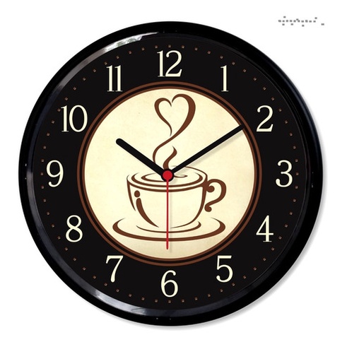 Relogio Parede Cafe Decorativo para Cozinha Cantinho do Café Xicara Casa Sala Presente C/ Moldura