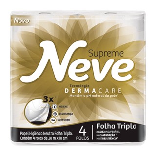 Papel Higienico Supreme Folha Tripla Neve 4 Unidades