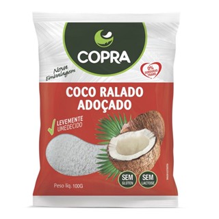 Coco Ralado Fino Úmido Adoçante Copra 100 G