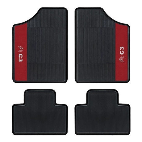 Tapete Personalizado Automotivo Citroen C3 Lado Vermelho 4 Pçs