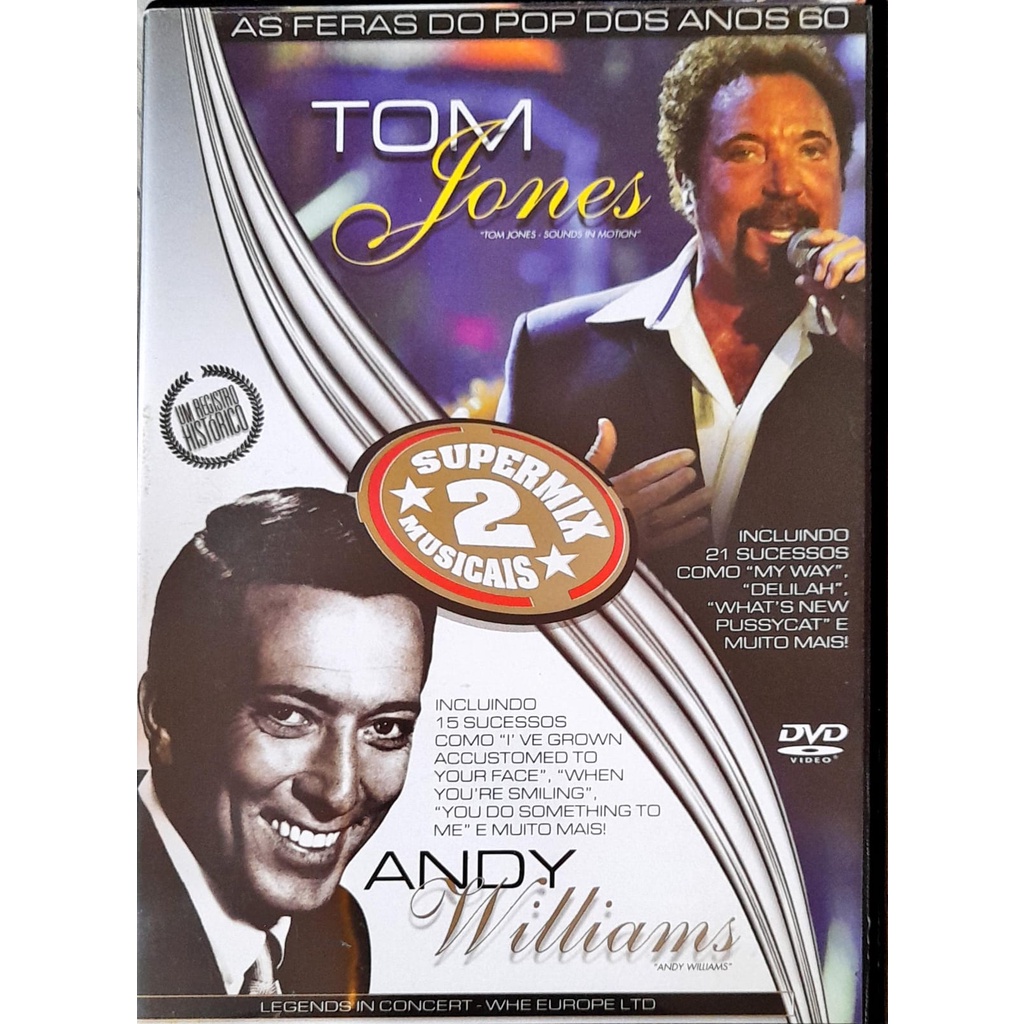 Dvd Original Tom Jones And Williams As Feras Do Pop Dos Anos 60