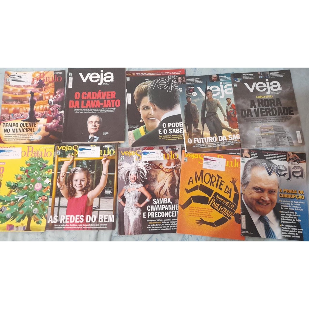 Kit 10 Revistas Veja e Veja São Paulo