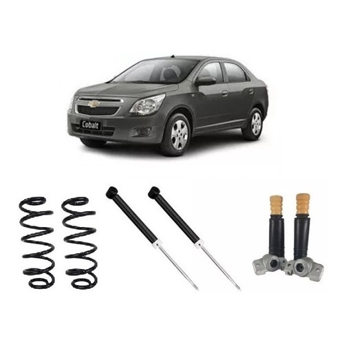 Kit Traseiro Cobalt 12/17 2 Molas 2 Amortecedores +kit+coxim