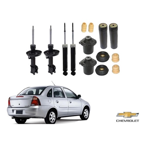 Suspensão Amortecedor+kit Batente Corsa Sedan 2005 Até 2010