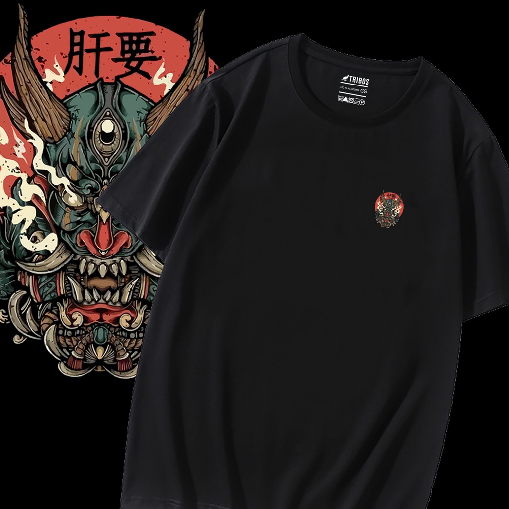 Camiseta Masculina Preta Dragao Oriental  Blusa preta de Algodão