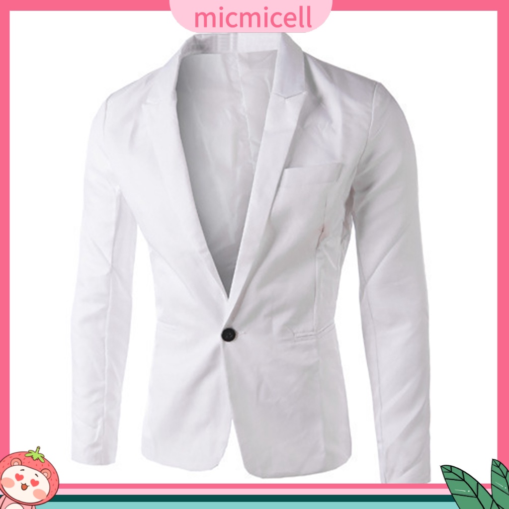 Mic_ Blazer / Jaqueta Masculina Casual Em Cor Lisa Para Outono / Negócio